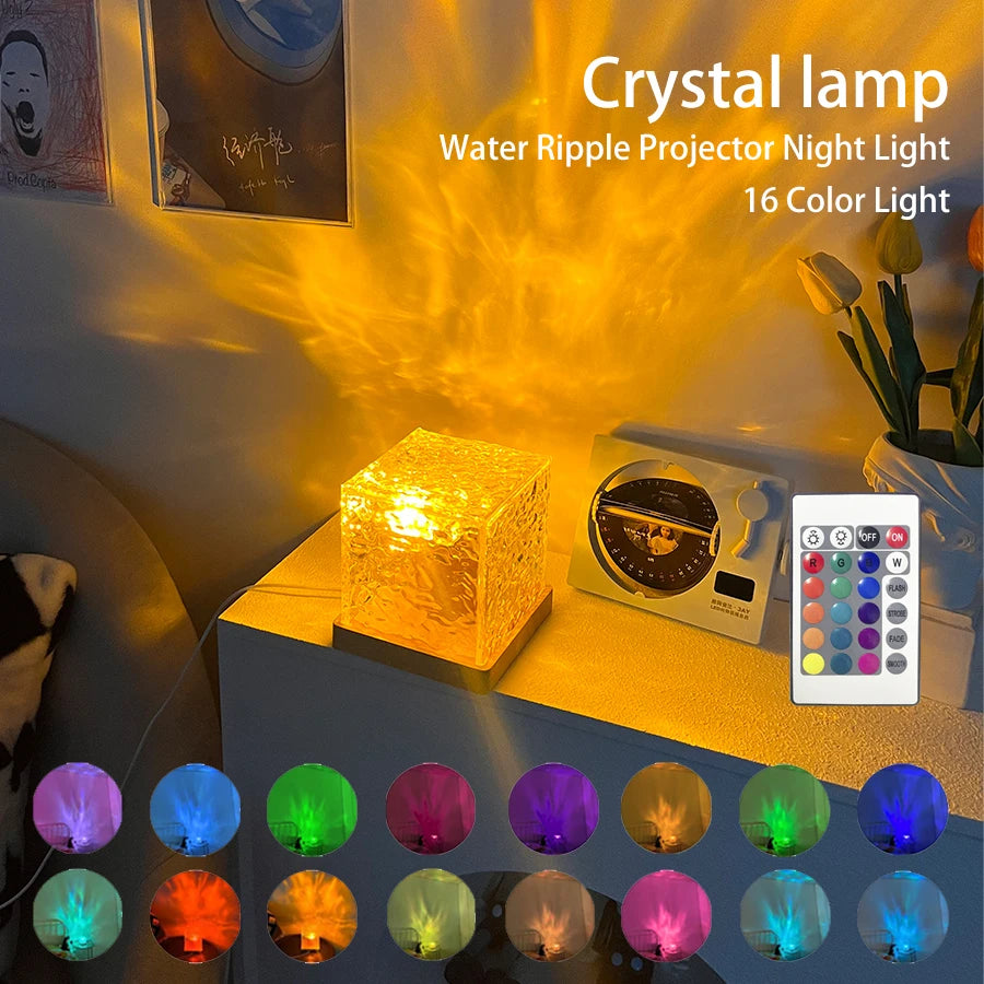 Aurora Flame Crystal Projector Lamp