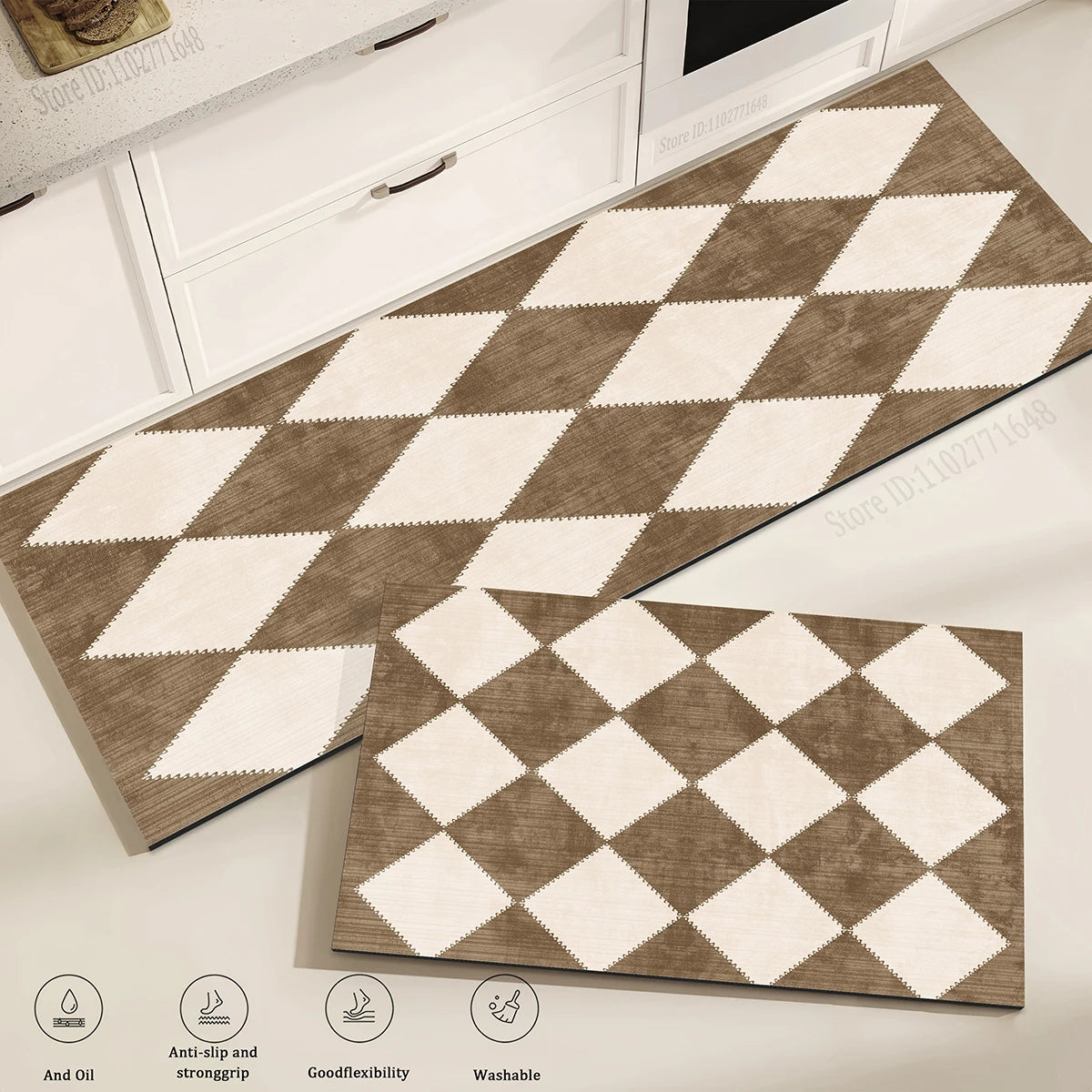 Quality Kitchen Long Non-slip Absorbent Vinyl Rugs Waterproof Washable Floor Mat Bedroom Hallway Corner Entrance Doormat Carpet