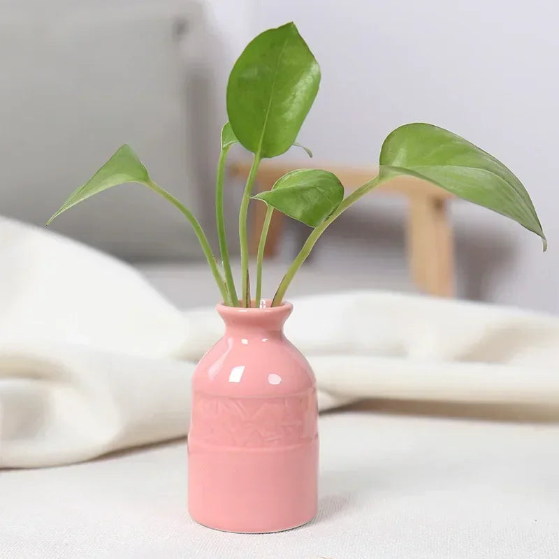 1PC Mini Modern Flower Vase Home Flower Arrangement Living Room Origami Ceramic Plastic Nordic Style Home Decor Ornament