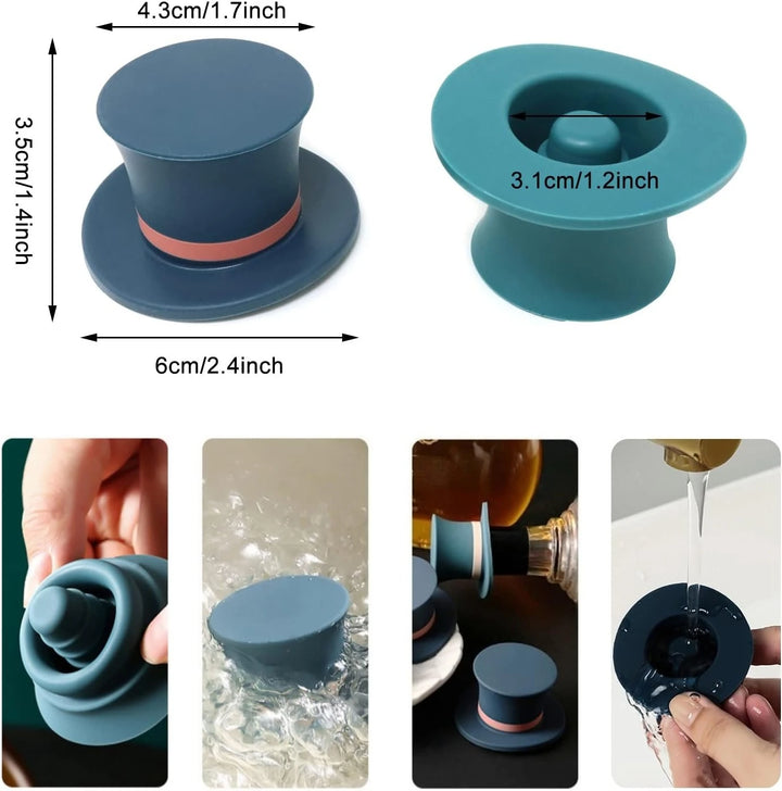 1/3 PCS Magic Hat Wine Bottle Stopper – Seal Silicone Cover, Airtight for Champagne, Whiskey & Brandy, Leak-Proof, Kitchen Tools