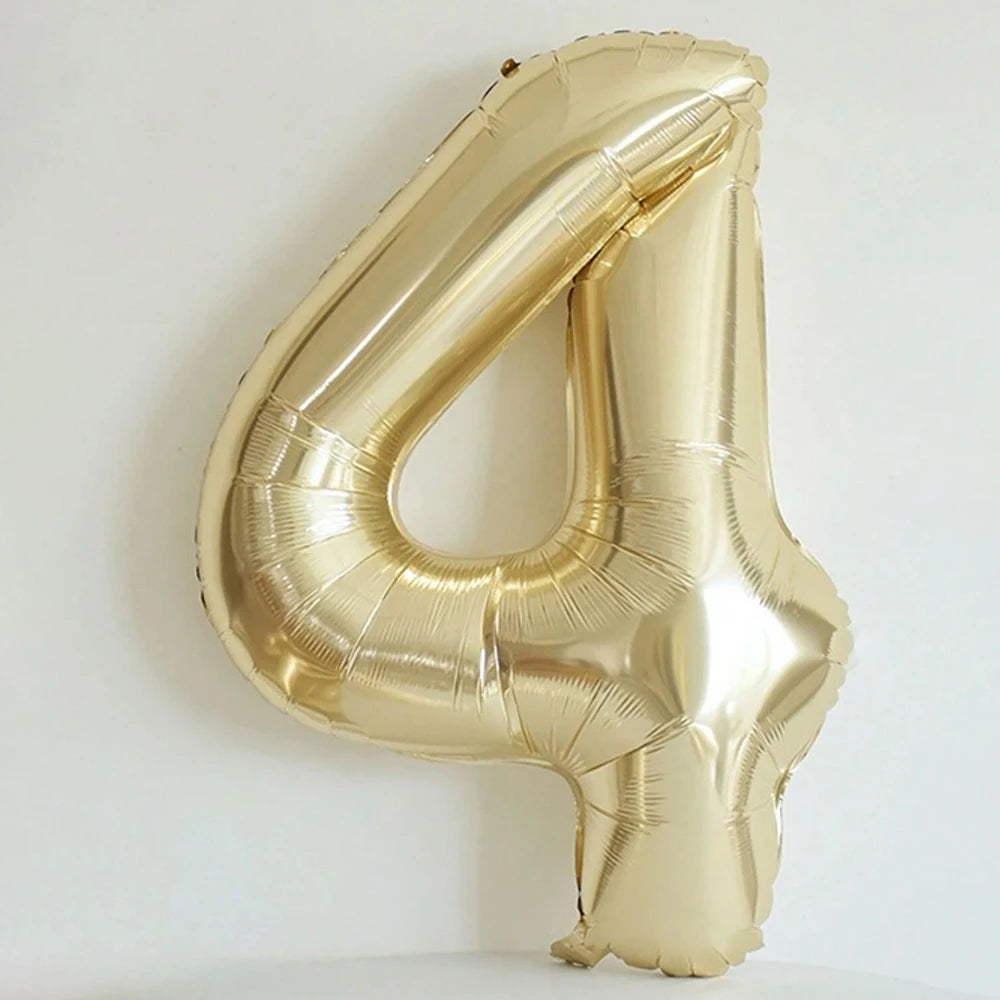 1pc 40inch Platinum Colour Number 0-9 Balloons Helium Balloon Digit Globos Birthday Party Decorations，Anniversary, Graduation