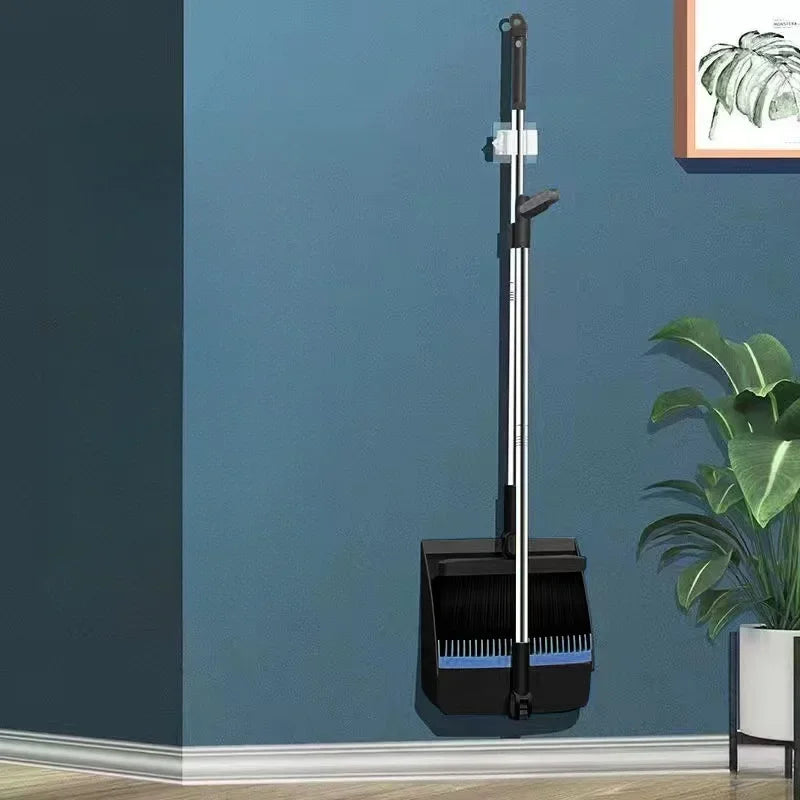Household Broom & Dustpan Set – Foldable Garbage Shovel with Comb Teeth & 45° Angled Brush Head for Floor Sweeping