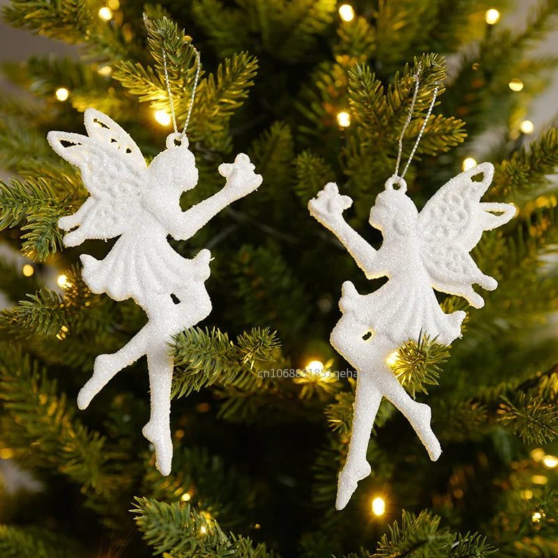 Xmas Tree Pendants Snowflake Angel Deer Hanging Ornaments Christmas Decorations For Home Xmas 2024 Navidad New Year Party