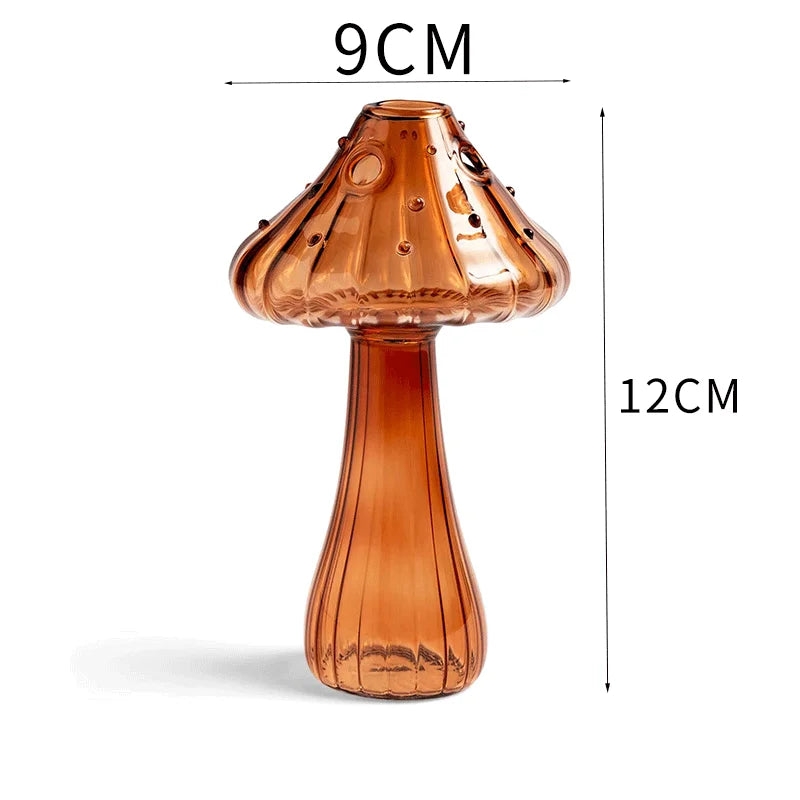 Creative Mushroom Glass Vase Plant Hydroponic Terrarium Art Plant Hydroponic Table Vase Glass Crafts DIY Aromatherapy Bottle