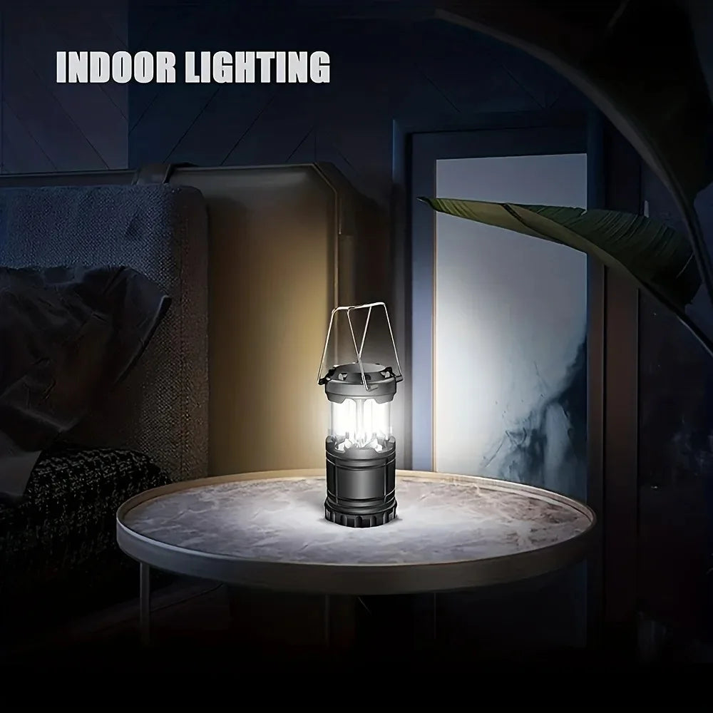 HOMEFISH Camp Lamp, Outdoor Tent Light, Portable Lantern, Multifunctional Emergency Light, Battery Powered (Without Batteries )