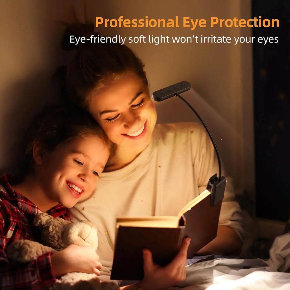 Luz de lectura recargable por USB con 14 LED, luz blanca cálida y fría, luz de día, portátil, flexible, fácil de enganchar, lámpara de lectura nocturna