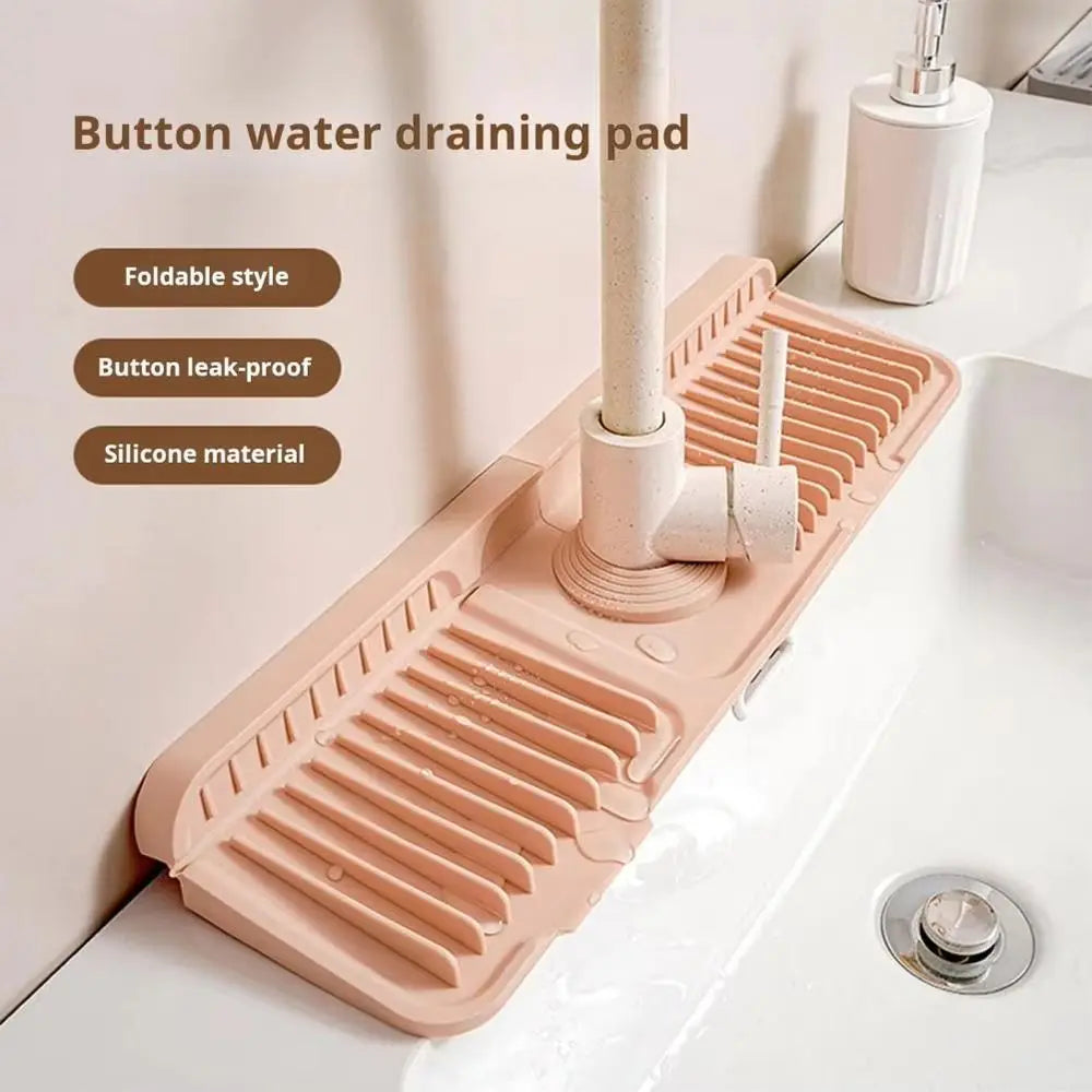 Silicone Faucet Draining Mat – Quick-Dry Water-Absorbent Countertop Sink Protector
