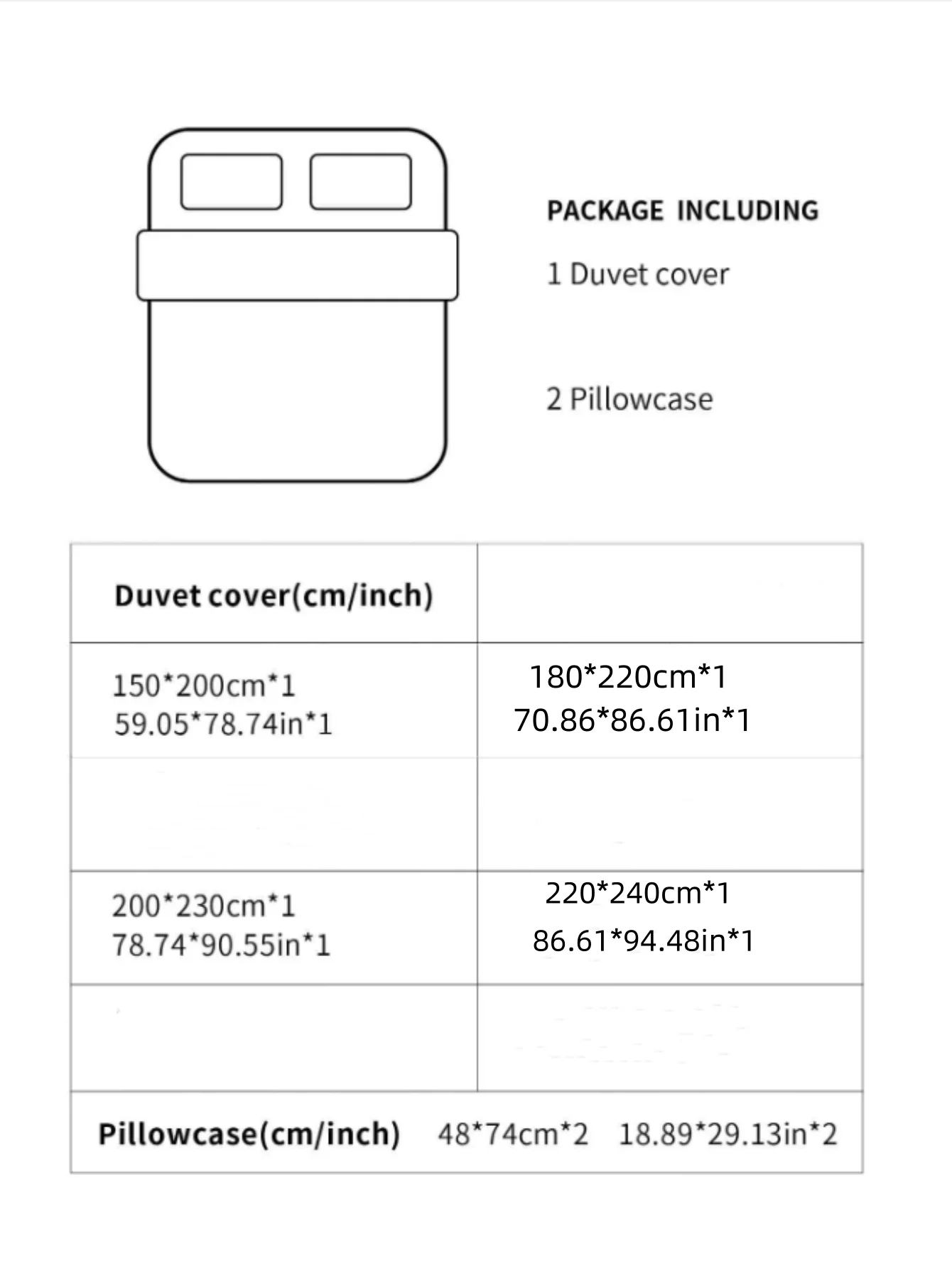 Printed three-piece set, one duvet cover and a pair of pillowcases (unpadded), suitable for bedrooms, hotels