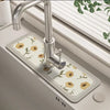 Faucet Drain Pad Retro Self-priming Kitchen Countertop Drain Mat Diatom Mud Wipeable Anti-slip Mat Absorbent Dish Drying Mat
