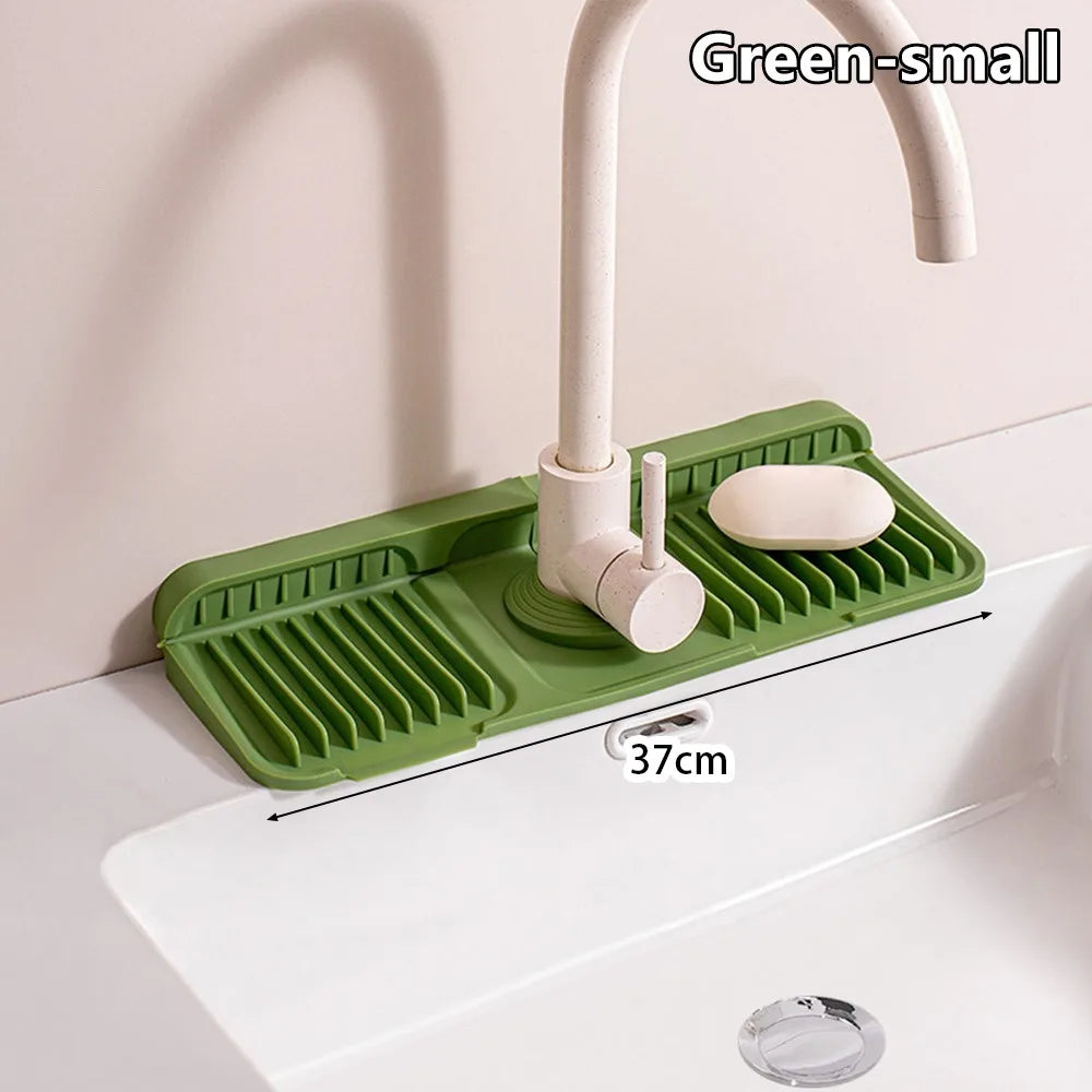 Silicone Faucet Draining Mat – Quick-Dry Water-Absorbent Countertop Sink Protector
