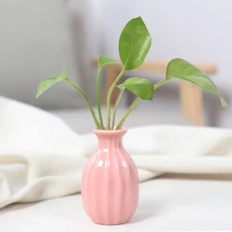 1PC Mini Modern Flower Vase Home Flower Arrangement Living Room Origami Ceramic Plastic Nordic Style Home Decor Ornament