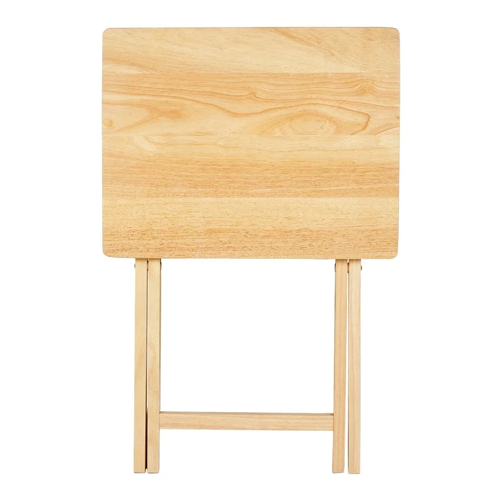 Folding Rubberwood TV Tray Table Portable Lightweight Space-Saving No Assembly