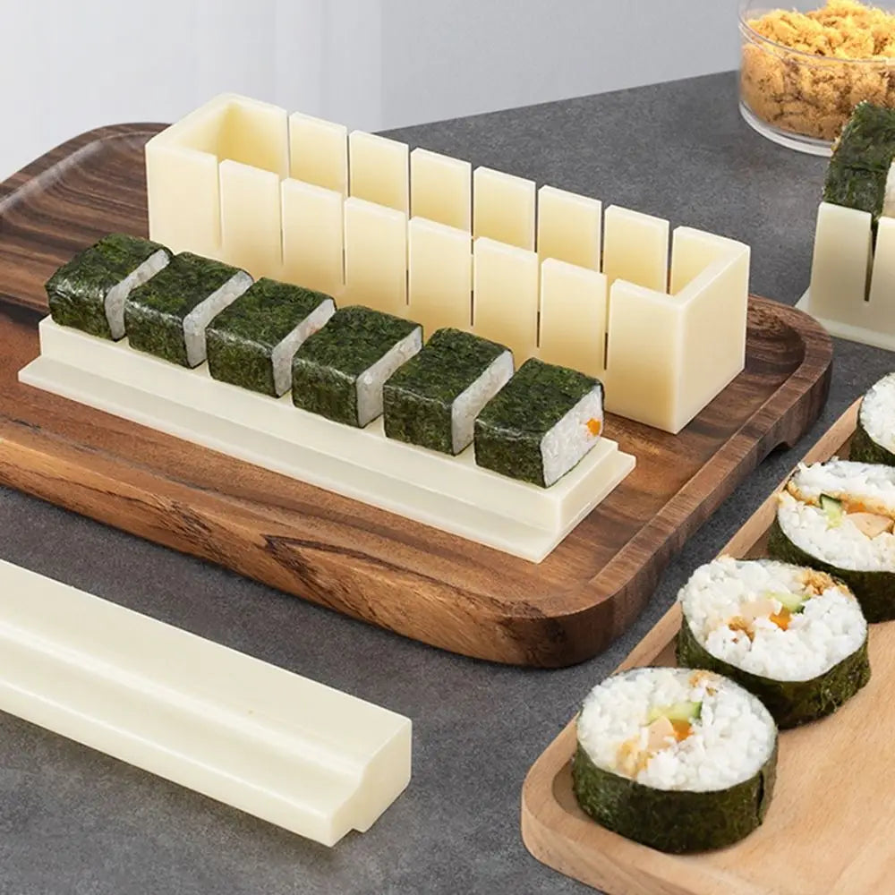All-in-One Sushi Maker Kit with Round, Square & Heart-Shaped Molds for Perfect Rolls