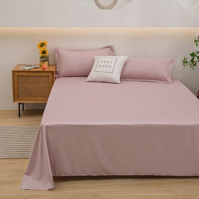 1 pc Bed Flat Sheet for Double Bed Plain Solid Color Top Sheets Single/Queen/King Flat Bedsheets Soft Home Bed Linen Sheets