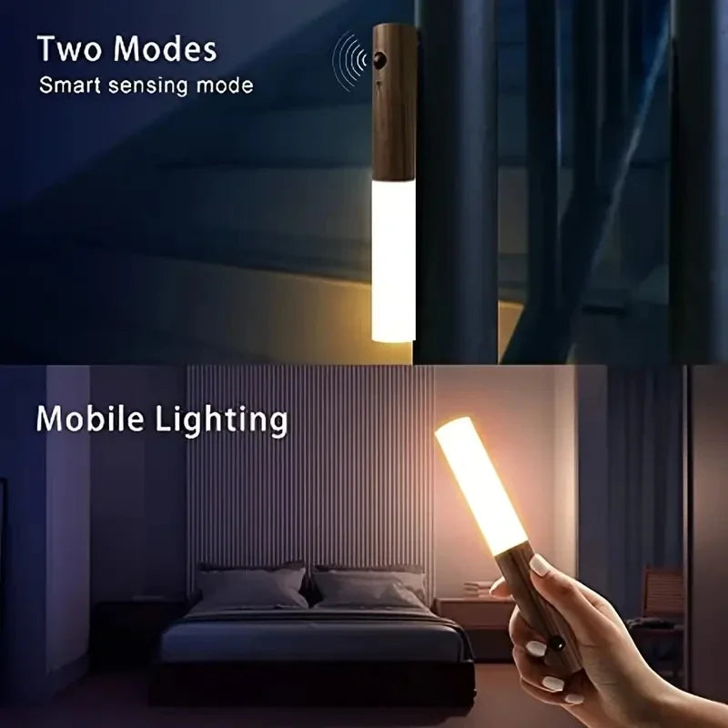 1 veilleuse intelligente à induction pour le corps humain, applique murale LED rechargeable pour couloir, armoire, toilettes, maison