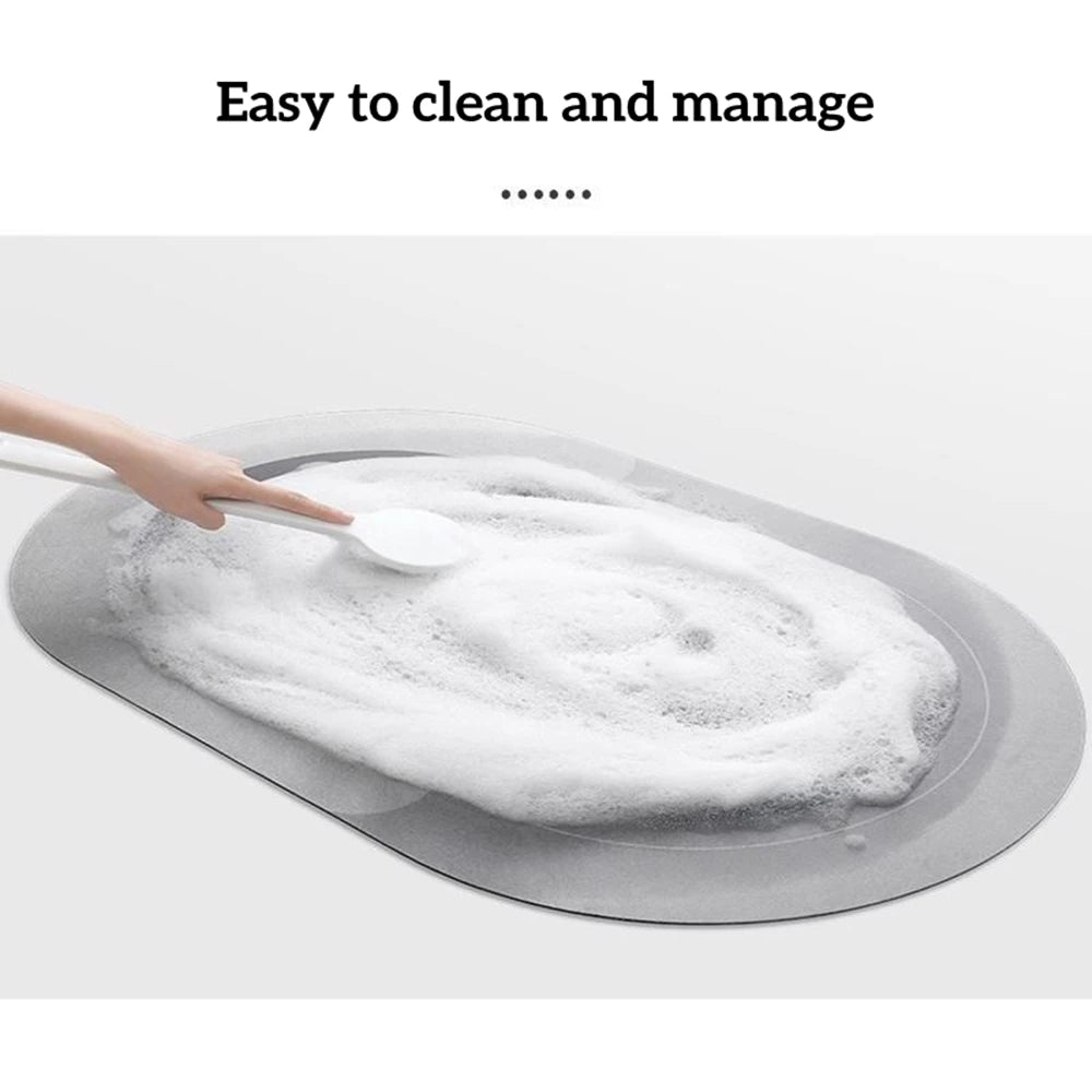Super Absorbent Bathroom Mat Non-Slip Diatom Mud Toilet Pad Quick-Drying Floor Mat Home Bath Mat Shower Rug