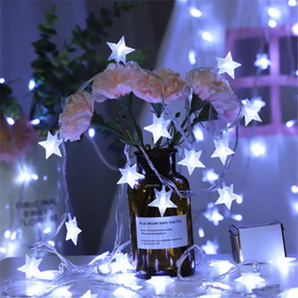 LED String Lights Outdoor Star Chain Lights Garland Lights Bulb Fairy Lights Party Home Wedding Garden  Decor