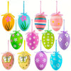 12Pcs Colorful Easter Eggs Hanging Pendant Ornament Rabbit Painting Egg Decor Happy Easter Party Decoration Home Kid Gifts 2025