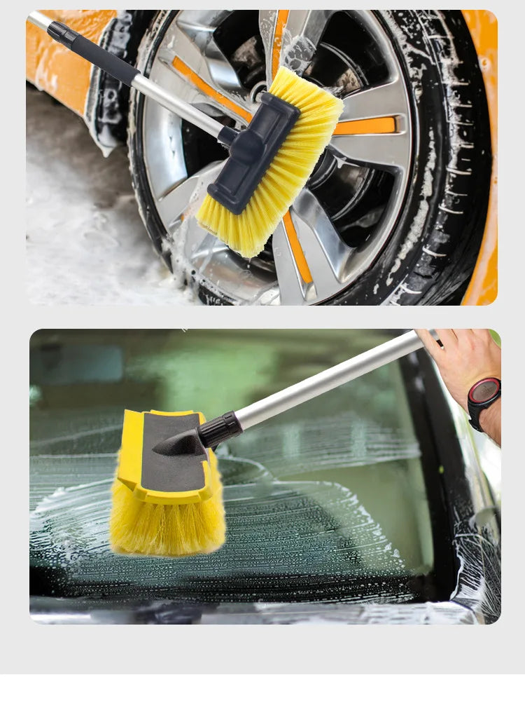 Soft Bristle Car & Truck Wash Brush with Pole – Ultra-Soft Exterior Cleaning Brush for Car, RV, SUV & Boat