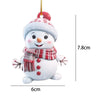 10/1pcs Christmas Snowman Pendants Acrylic Flat Xmas Tree Car Decoration Merry Christmas Atmosphere Hanging Ornaments Kids Gifts
