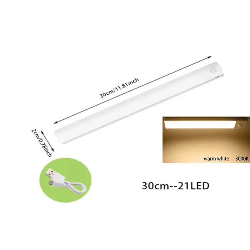 Rechargeable Motion Sensor LED Cabinet Light – Magnetic Wireless Strip for Kitchen, Wardrobe & Closet