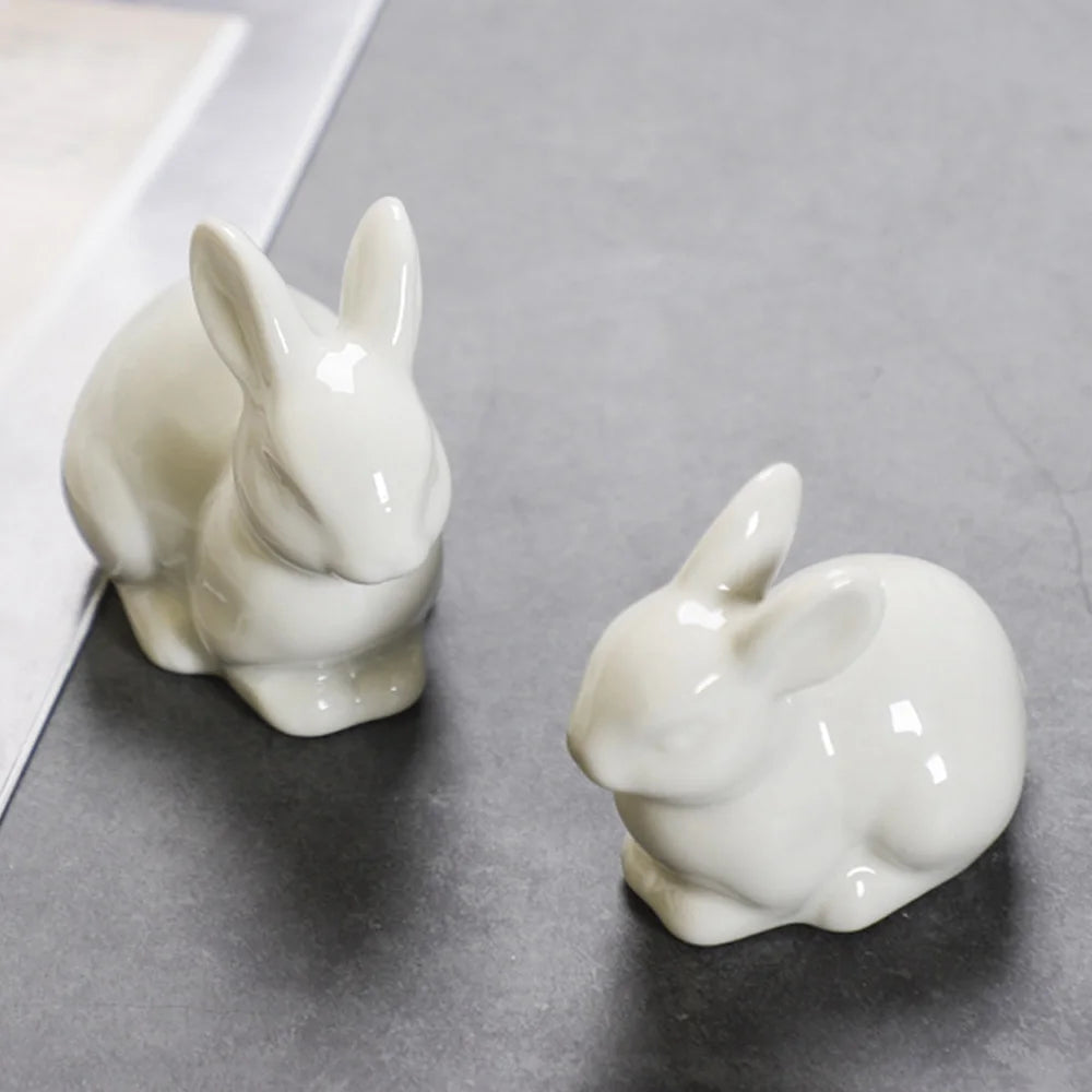 Cute Miniature Bunny Figure Home Decoration Animal Figurine Craft for Children Girls Boys Party Gift Easter Rabbit Decoration