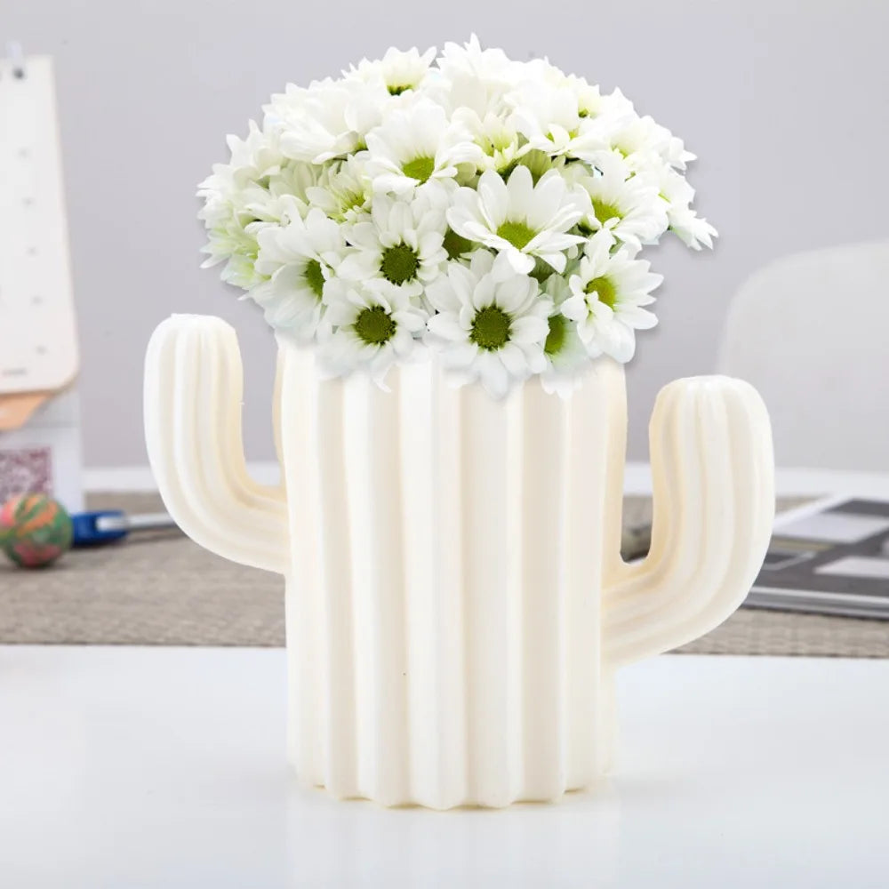 1PC Plastic Spiral White Vase Nordic Creative Flower Arrangement Container For Kitchen Living Bedroom Home Decoration Ornament