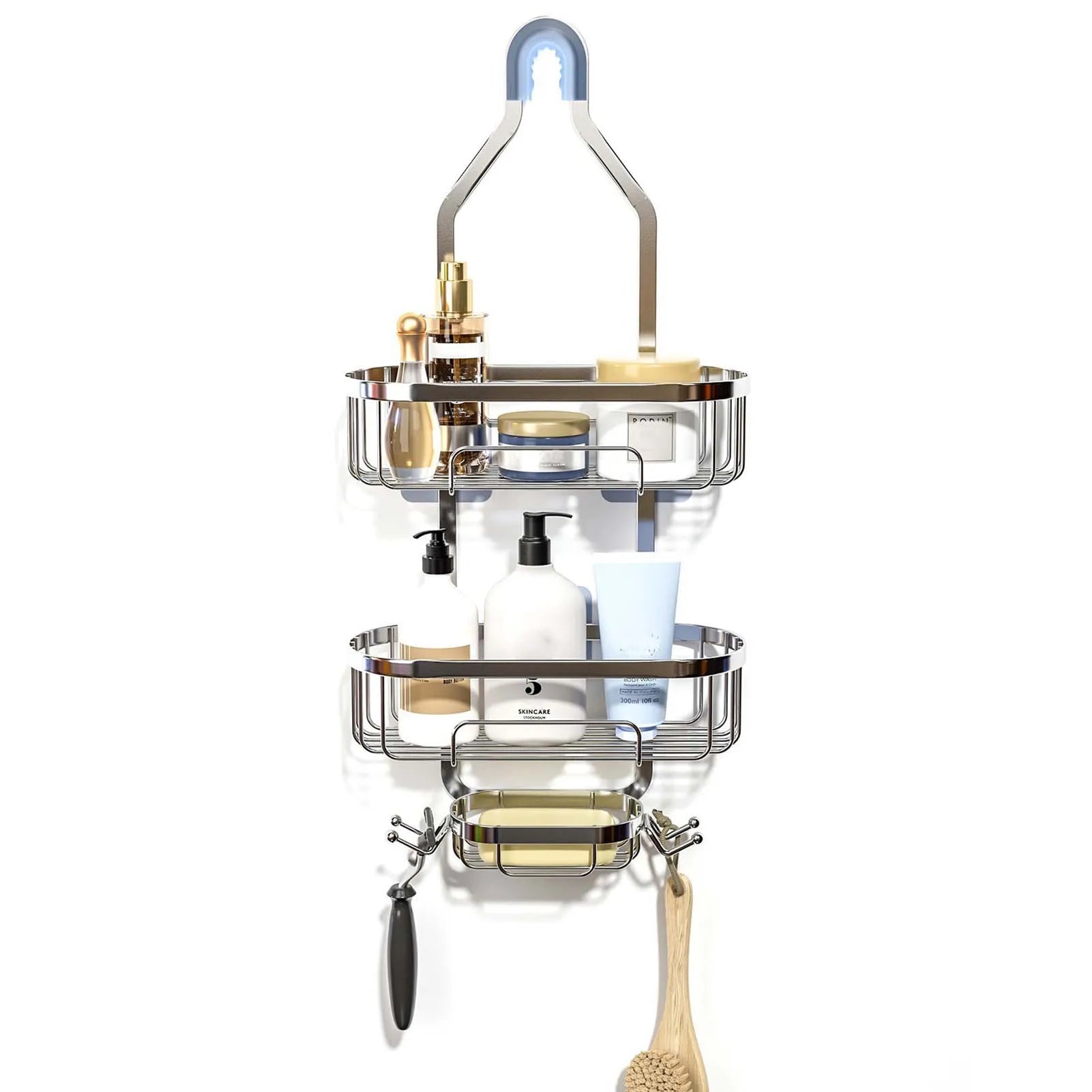 3-Tier Household Shower Shelves No Drilling Rustproof Shower Rack for Towels And Other Bath Accessories