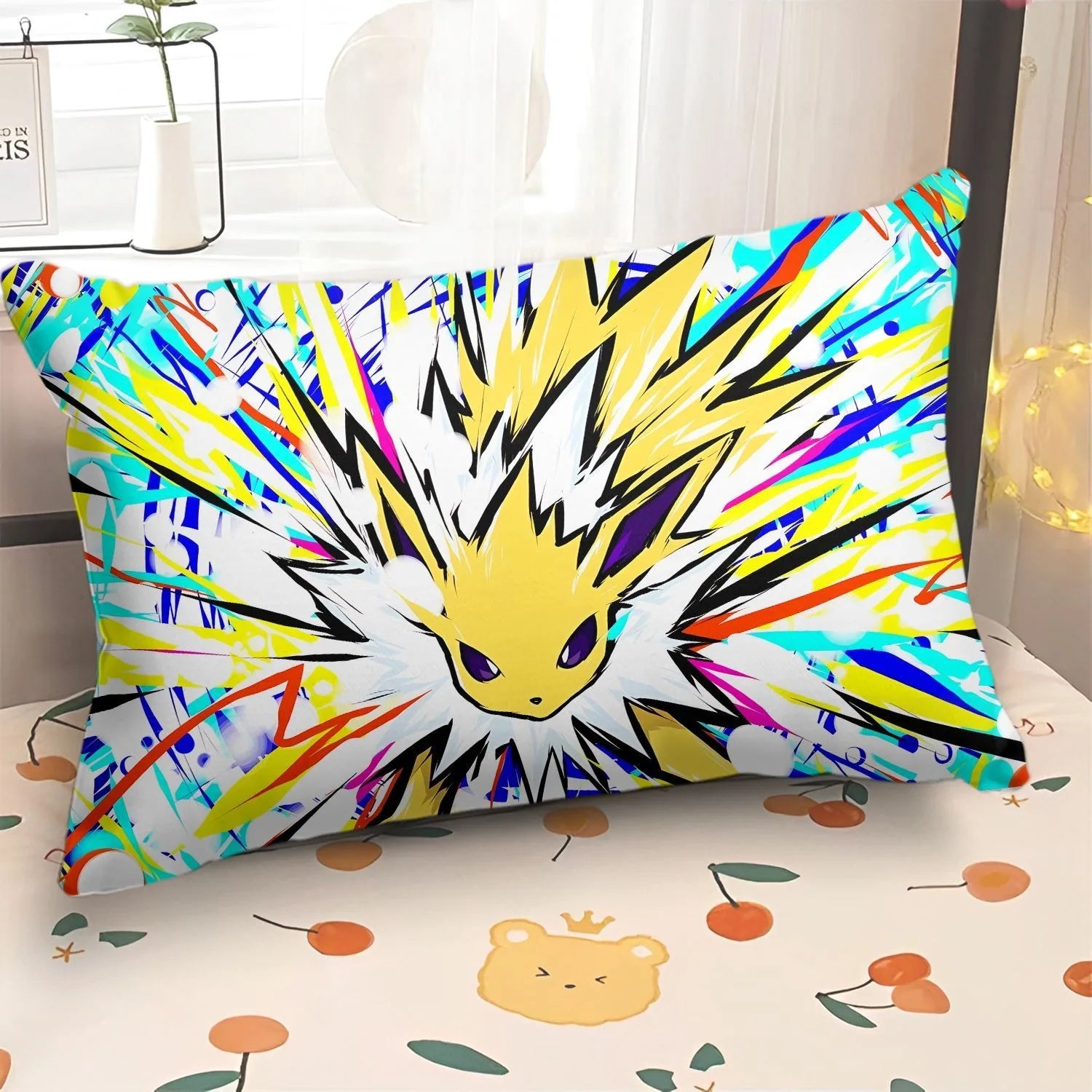 Kawaii Pokémon Pillowcase Pikachu Geng Ghost Pattern Printing Living room Sofa Pillow Case Room Home Decoration 40x60 50x70cm