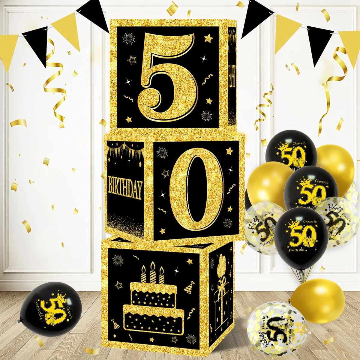 Happy Birthday 40 50 60 Latex Balloons for Adult Birthday Party Decoration 40th 50th 60th Confetti Balloon Anniversary Supplies