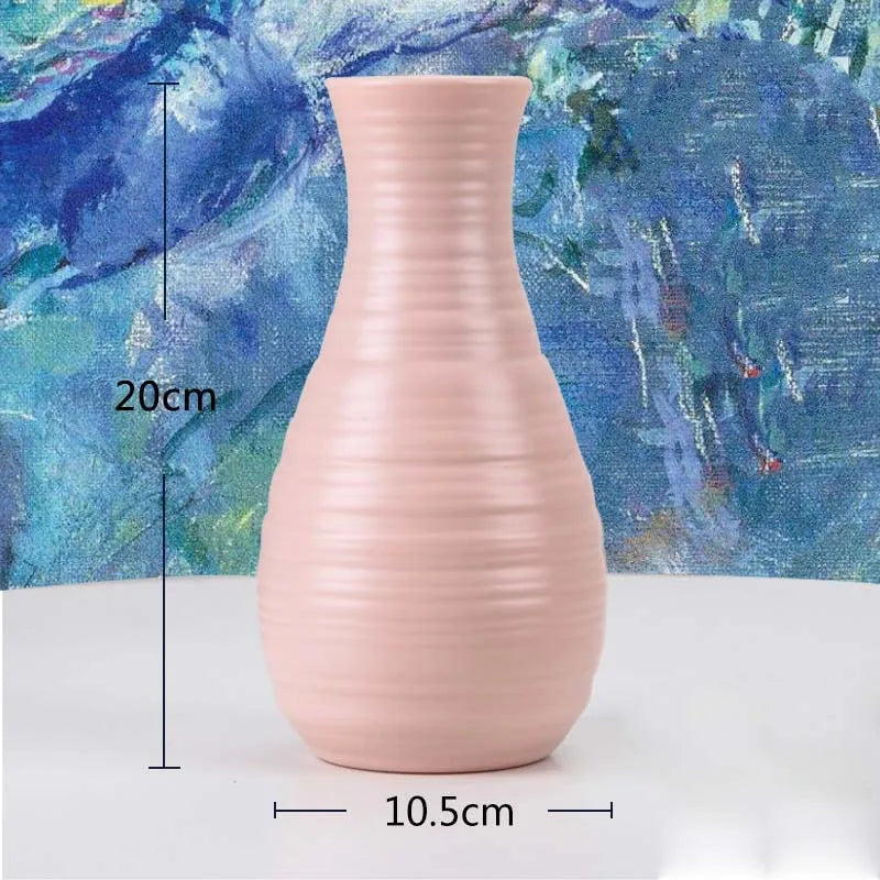 Multi-style Origami Plastic Vase White Imitation Ceramic Flower Pot Flower Basket Flower Vase Decoration Home Nordic Decoration