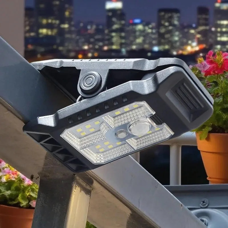 Clip-On Solar Lights Outdoor – Waterproof Motion Sensor LED Portable Lighting for Garage, Garden & Camping