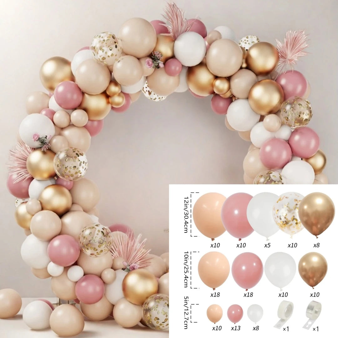 107pcs Macaroon Color Balloon Chain Balloon Arch Balloon Set, Birthday Festival Wedding Party Decoration Supplies Holiday Annive