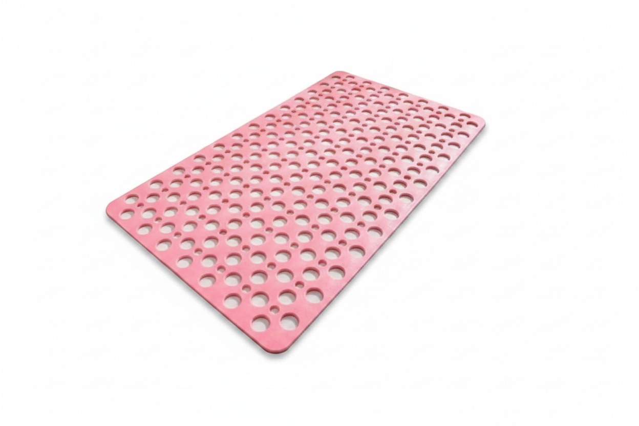 Slip Anti Mould Rubber Anti Slip Bath Mat with Drain Holes Machine Washable Antibacterial Resistant Shower Mat for Shower or Tub