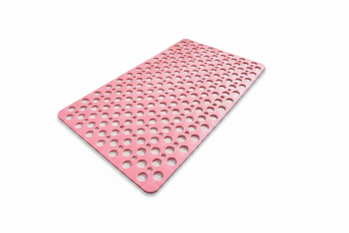 Slip Anti Mould Rubber Anti Slip Bath Mat with Drain Holes Machine Washable Antibacterial Resistant Shower Mat for Shower or Tub