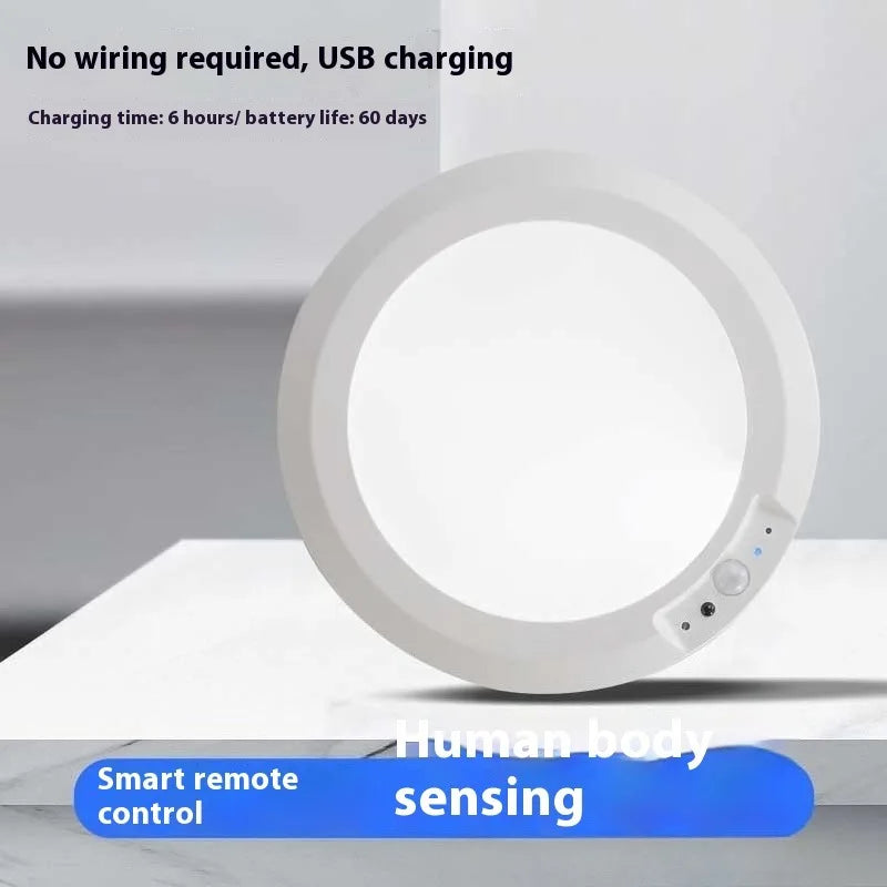 Rechargeable Motion Sensor LED Ceiling Light – Dimmable Wireless Magnetic Night Light for Bedroom, Hallway & Stairs