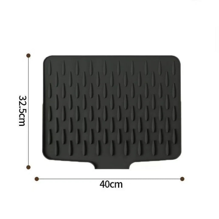 Silicone Dish Drying Mat for Kitchen – Non-Slip Sloped Drain Mat, Heat-Resistant Pot Pad & Fruit Drain Mat (32x40cm)
