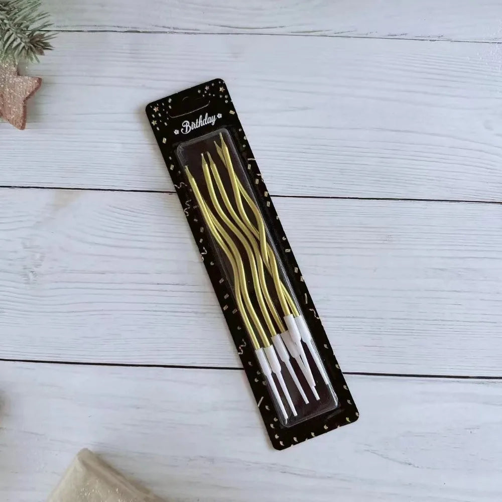 12/48pcs/1case Birthday Candles Spiral Cake Candles Long Thin Cake Candles For Wedding Party And Cake Decoration