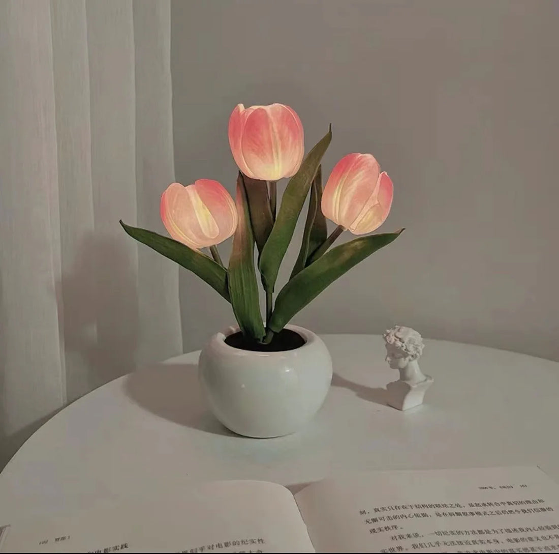 LED Tulip Night Light – Simulation Flower Atmosphere Desk Lamp for Room Decor & Gift