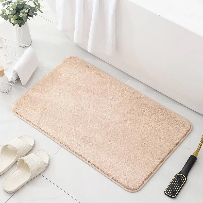 Fluffy Bathroom Bath Mat Anti-slip Bath Carpets Doormat For Toilet Absorbent Floor Rug Beside Bathtub Wash Basin Washable