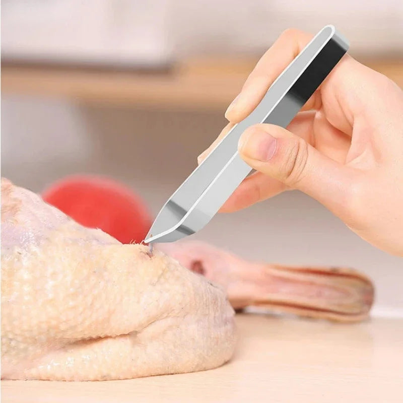 1pcs 430 Stainless Steel Fish Bone Tweezers Pincer Clip Puller Remover Tongs Fish Bone Plucking Clamp Kitchen Gadgets Tools