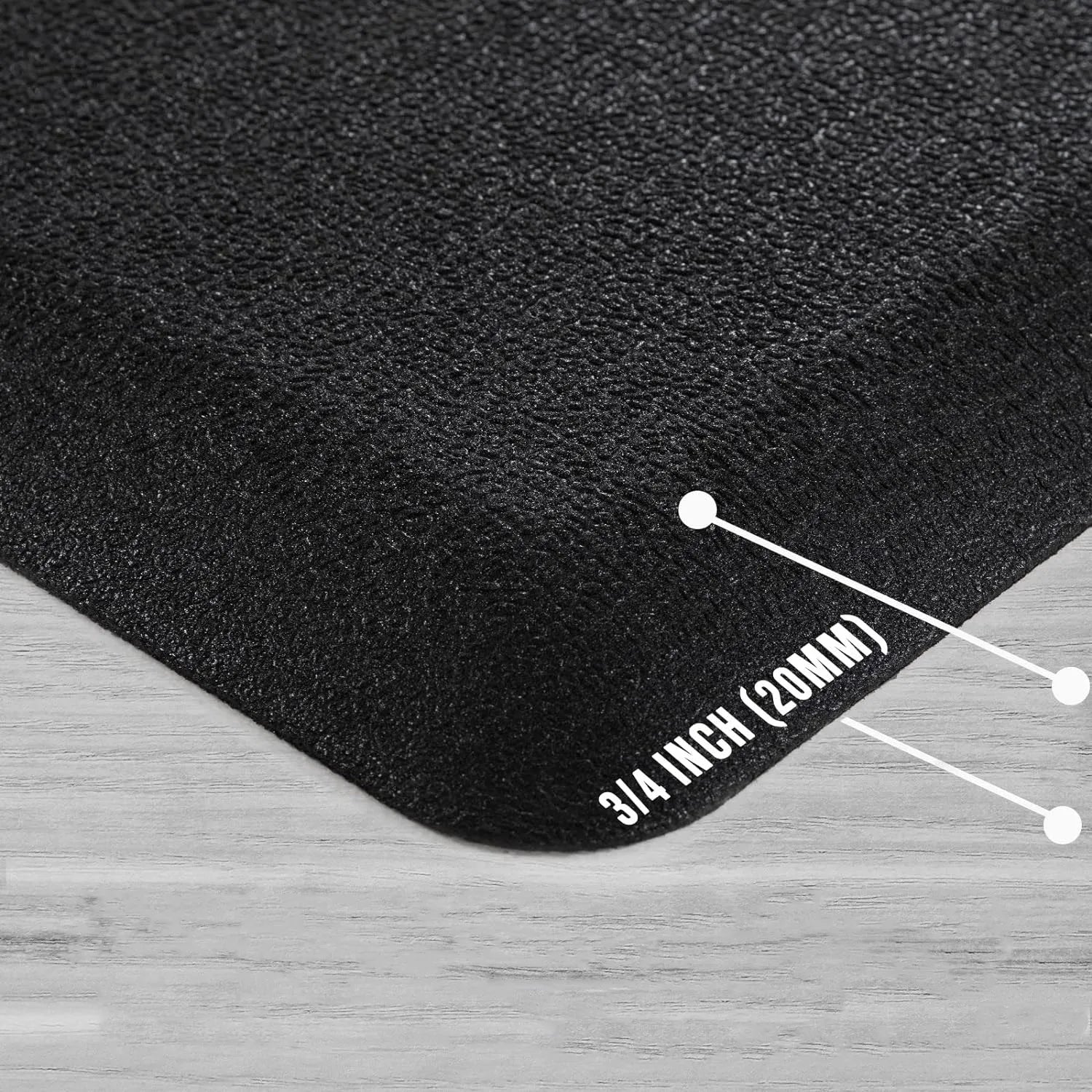 Anti Fatigue Floor Mat 20MM Thick Cushioned Kitchen Comfort Mat Waterproof Non-Slip Standing Desk Mat PVC Ergonomic Foam Mat