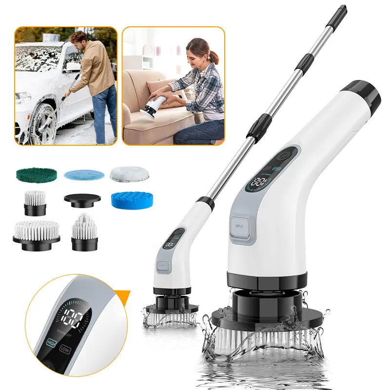 Cordless Electric Spin Cleaning Brush with 7 Attachments for Bathroom & Kitchen
