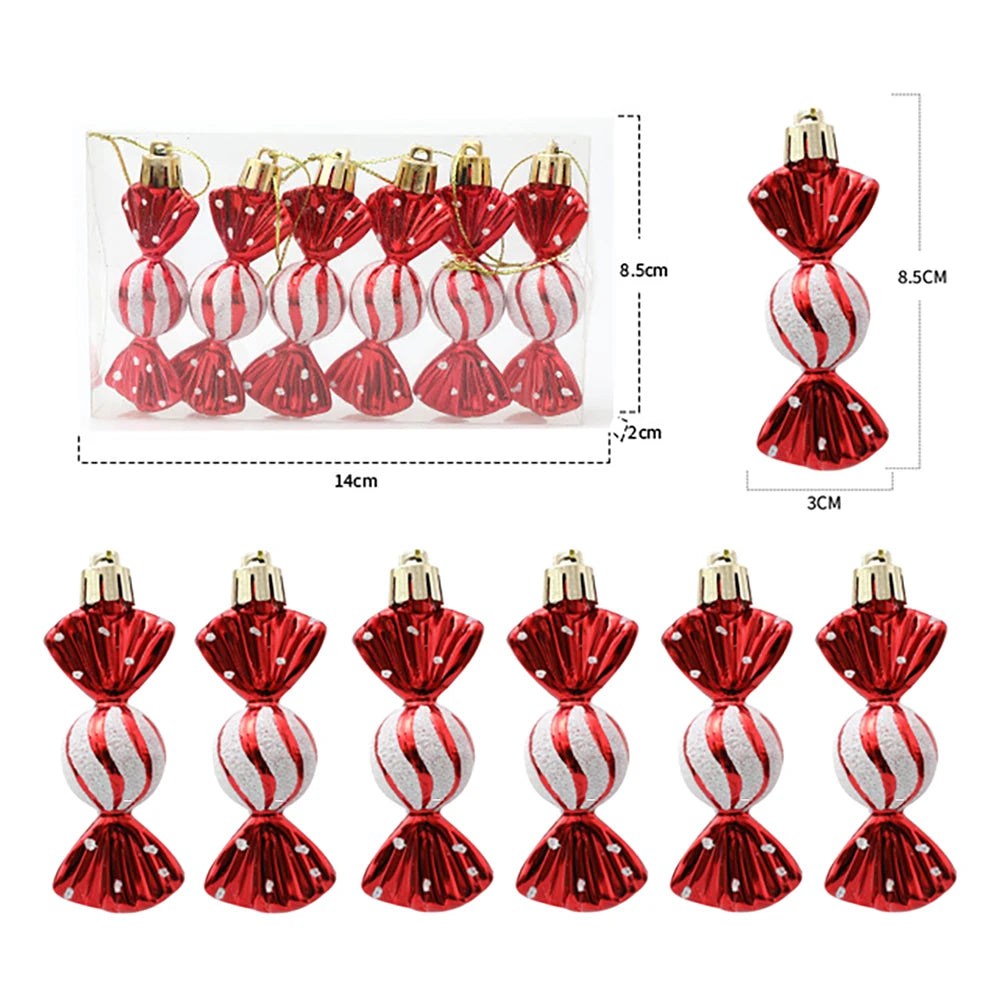 Candy Decorations for Christmas Tree,Red And Gold Candy Cane,Pine Cones,Christmas Home Decoration 2025,Xmas Tree Ornament