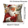 Christmas Decoration Throw Pillow Covers Santa Claus Snowman Elk Winter Holiday Decorative Pillowcases for Sofa Couch Home Decor