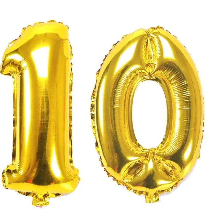 32 inch Number Figure Foil Balloons 10 20 30 40 50 60 70 80 90 Years Adult Old Birthday Party Anniversary Decoration Air Balloon