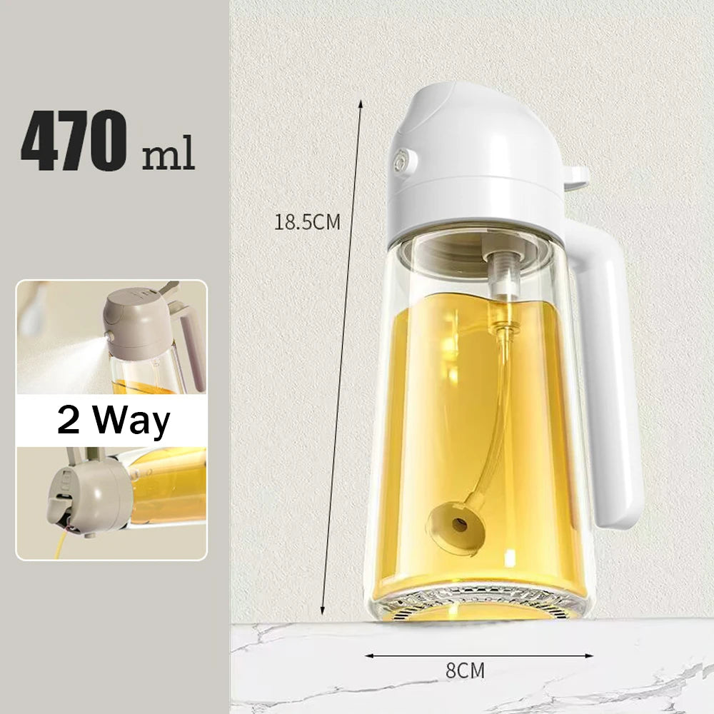 550ML Oil Sprayer Bottle BBQ Cooking 2 in 1 Oil Dispenser Olive Oil Pourers Sprayer Kitchen Baking Oil Mister Vinegar Bottle