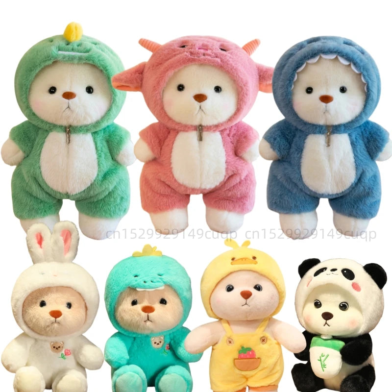 25/35cm Anime Cosplay Joint Bear Plush Toy Cute Stuffed Animals Bunny Duck Shark Pig Plushies Doll Kawaii Soft Toys For Girls