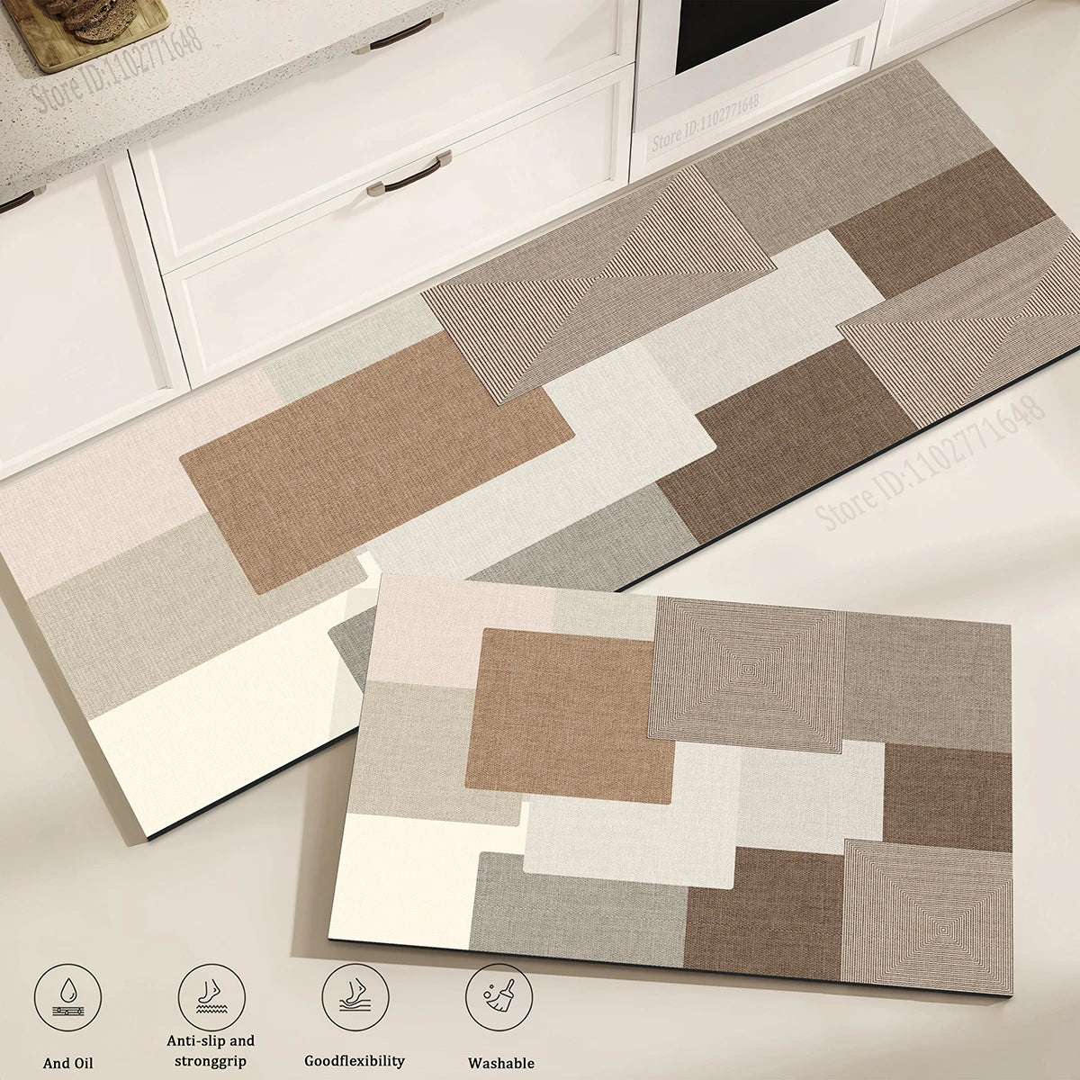 Quality Kitchen Long Non-slip Absorbent Vinyl Rugs Waterproof Washable Floor Mat Bedroom Hallway Corner Entrance Doormat Carpet