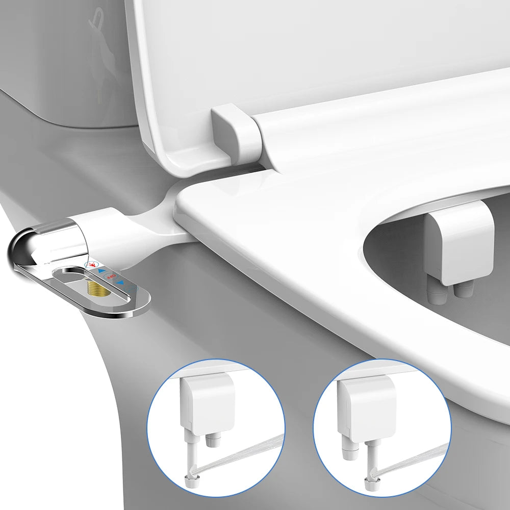 Bidet Toilet Seat New Lightweight Ultra-thin Non-Electric Double Nozzle Adjustable Water Pressure